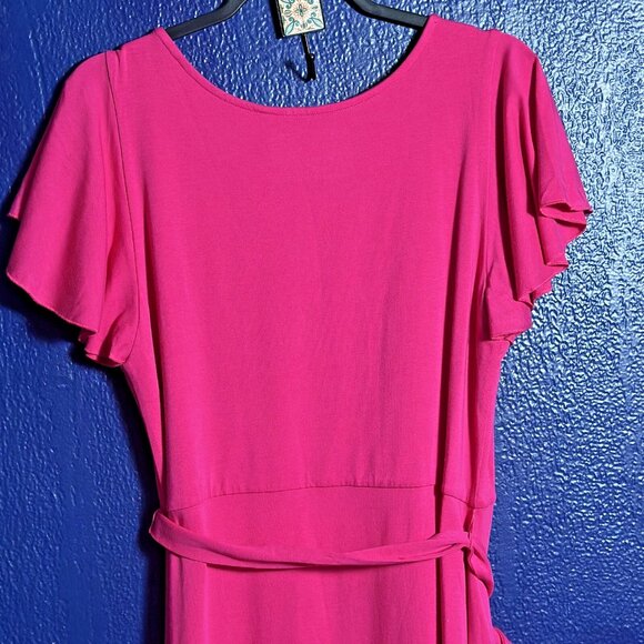 Soft Surroundings Ruffle Hi-Low Hem Maxi Dress Size M Cotton Modal Blend Stretch - Picture 6 of 7